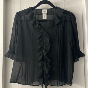 Cabi black sheer blouse, size M